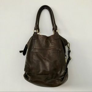 Women’s large leather crossbody handbag